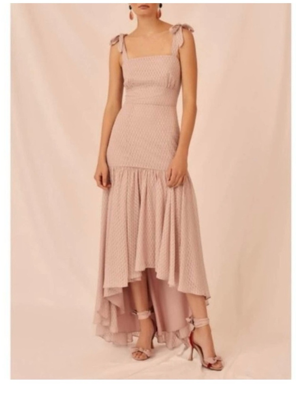 KEEPSAKE the Label Insight Gown Rose Tie-Shoulder High-Low Dress